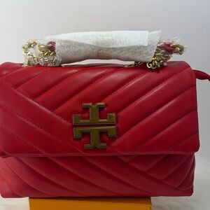 Designer inspired Quilted Red Leather Shoulder Bag